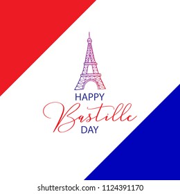 Happy Bastille Day greeting card