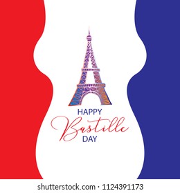Happy Bastille Day greeting card