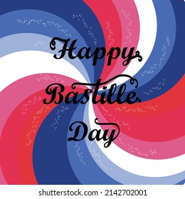 Happy Bastille Day greeting card. Vector illustration