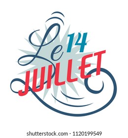 Happy Bastille Day greetings card design. 14th july independence day vive la france Creative Vector illustration, card, banner or poster for French National holiday.
