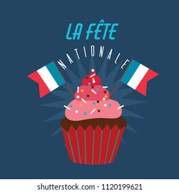 Happy Bastille Day greetings card design. 14th july independence day vive la france Creative Vector illustration, card, banner or poster for French National holiday.