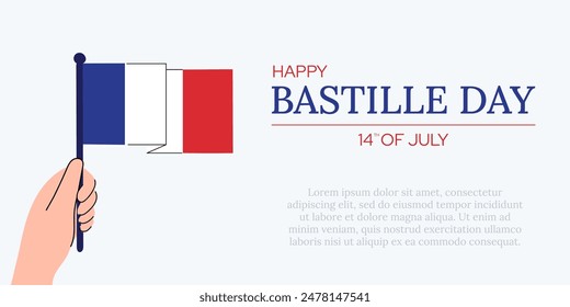 Happy Bastille Day horizontal banner