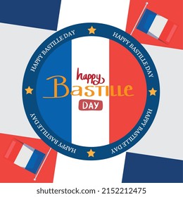 happy bastille day lettering celebration