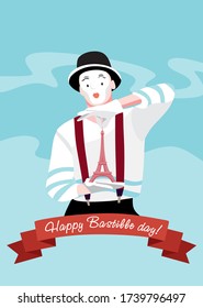 happy Bastille day MIME holiday France