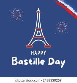 Happy Bastille Day. National French day Bastille Day is the common name given in English-speaking countries to the national day of France, which is celebrated on 14 July each year. In French