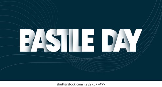 Happy bastille day on July 14. USA, French holiday vector.