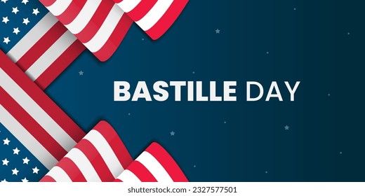 Feliz día de la Bastilla el 14 de julio. USA, vector feriado francés.