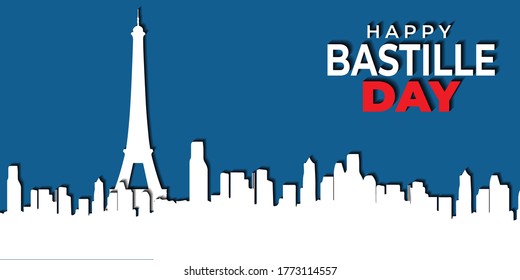happy bastille day poster illustration