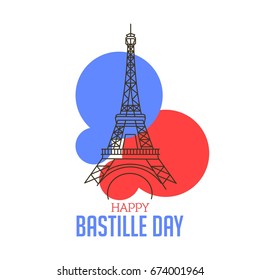 Happy Bastille Day poster vector design