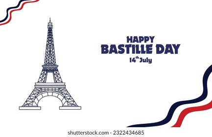 Happy Bastille Day Vector Background, perfect for office, company, school, social media, advertising, printing and more
