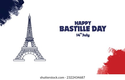 Happy Bastille Day Vector Background, perfecto para oficina, empresa, escuela, medios sociales, publicidad, impresión y más