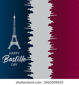 Happy Bastille Day vector. Bastille Day Celebration on 14 July vector.