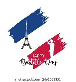 Happy Bastille Day vector. Bastille Day Celebration on 14 July vector.