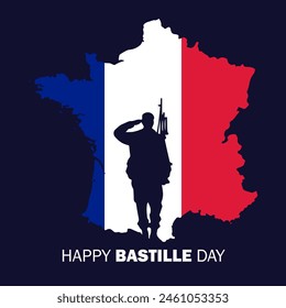 Happy Bastille Day vector. Bastille Day Celebration on 14 July vector.