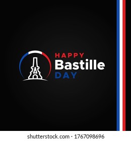 Happy Bastille Day Vector Design Illustration