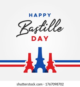 Happy Bastille Day Vector Design Illustration