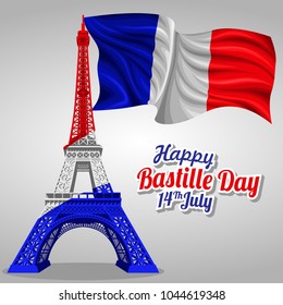 Happy bastille day vector illustration