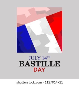 Happy bastille day vector illustration. Suitable for greeting card, poster and banner.