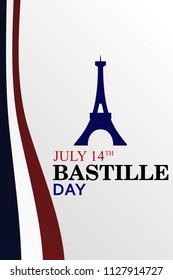 Happy bastille day vector illustration. Suitable for greeting card, poster and banner.