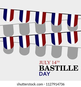 Happy bastille day vector illustration. Suitable for greeting card, poster and banner.