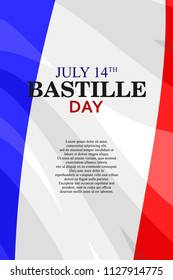 Happy bastille day vector illustration. Suitable for greeting card, poster and banner.