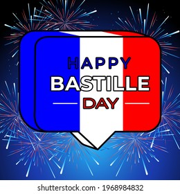 happy bastille day. vector illustration