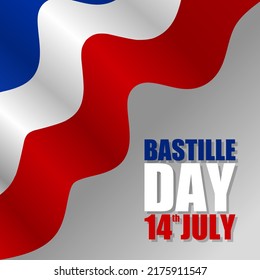 Happy Bastille Day vector illustration.