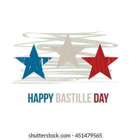 Happy Bastille Day Vector Illustration. Great for Card and Banner