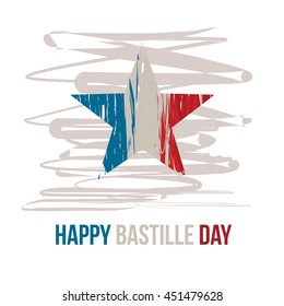 Happy Bastille Day Vector Illustration. Great for Card and Banner