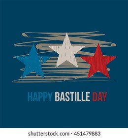 Happy Bastille Day Vector Illustration. Great for Card and Banner