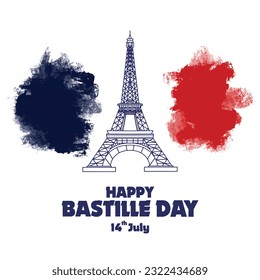 Happy Bastille Day vector, perfect for office, company, school, social media, advertising, printing and more
