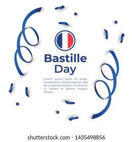 Happy Bastille Day Vector Template Design Illustration