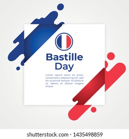 Happy Bastille Day Vector Template Design Illustration