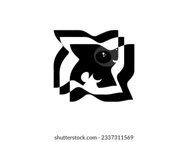 happy bat animal logo design