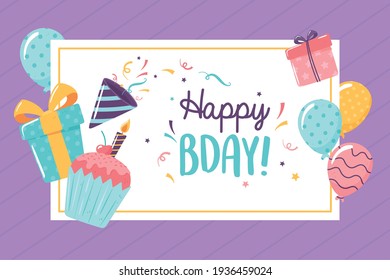 happy bday greeting card celebration