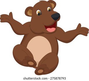 happy bear brown cartoon