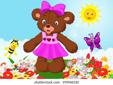 Happy bear cartoon
