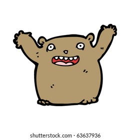 desenho animado de urso feliz