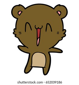 caricatura del oso feliz