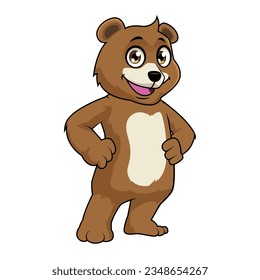 happy bear cartoon character template