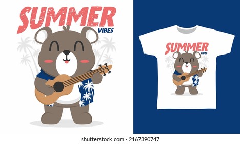 Happy bear cartoon tshirt and apparel designs