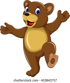 happy bear cartoon for you design