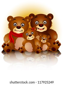 happy bear family in harmony