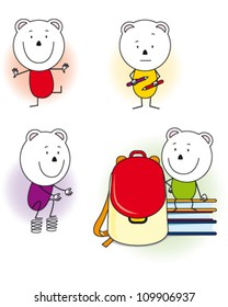 happy bear goes to school