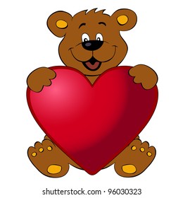 Happy bear with heart