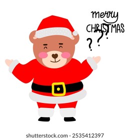 happy bear illustration design element stock. christmas day doodles