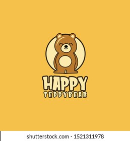 Happy bear logo mascot Design Vector Stock