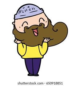feliz hombre barbudo