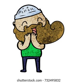 happy bearded man laughing