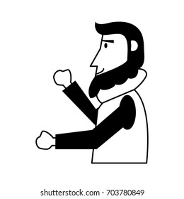 happy bearded man  sideview icon image 